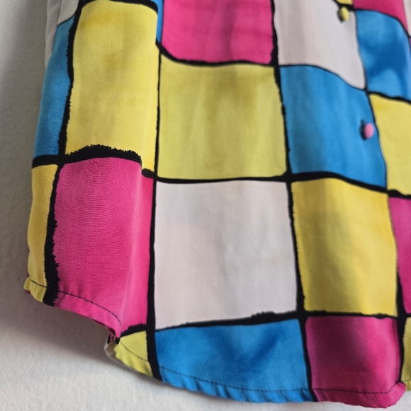 Vintage Colorblock Bright Blouse - Picture 6 of 9